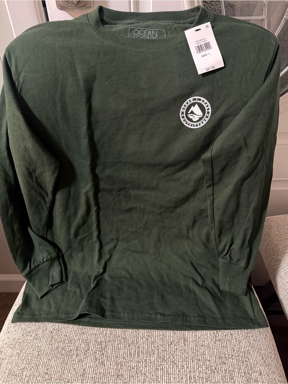 Youth Long Sleeve Crew - Forest Green